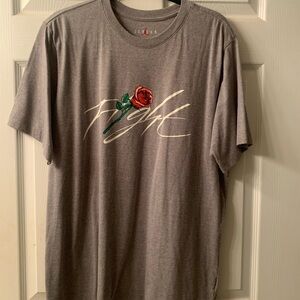 Jordan Gray Tee with Rose Graphic